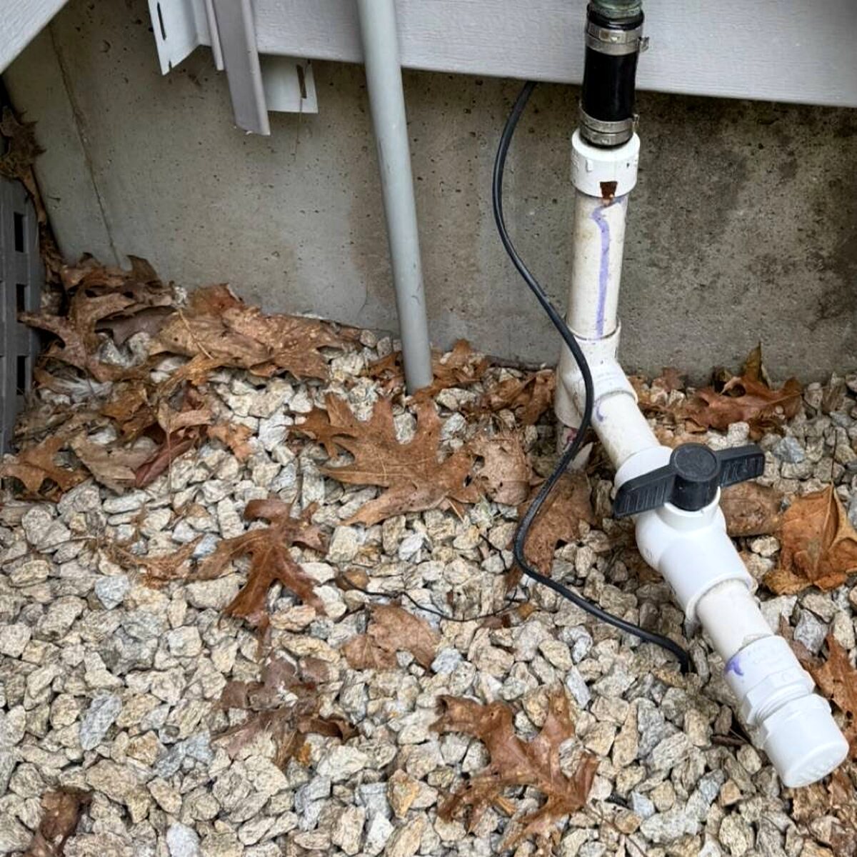 Sump pump and drainage line installed