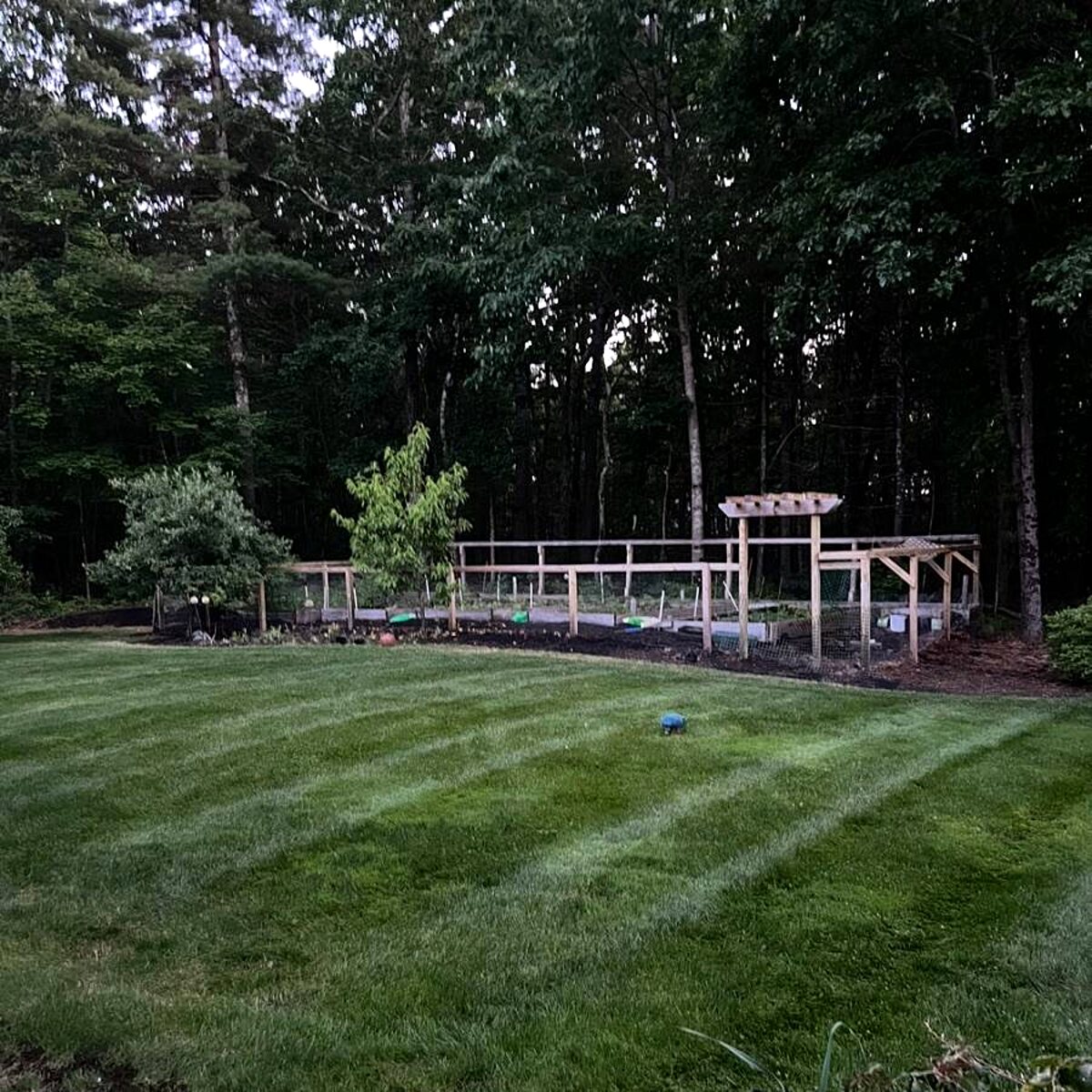 Newly installed fence and railing
