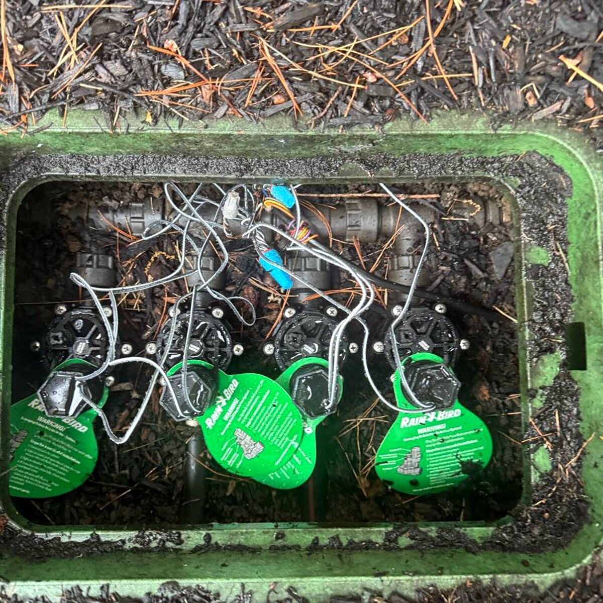 Irrigation valves and zones installed